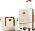 24 Inch Checked Luggage Set - Expandable 3 Piece Spinner