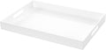 White Rectangular 14x20 in Acrylic Ottoman Tray - Versatile Serving