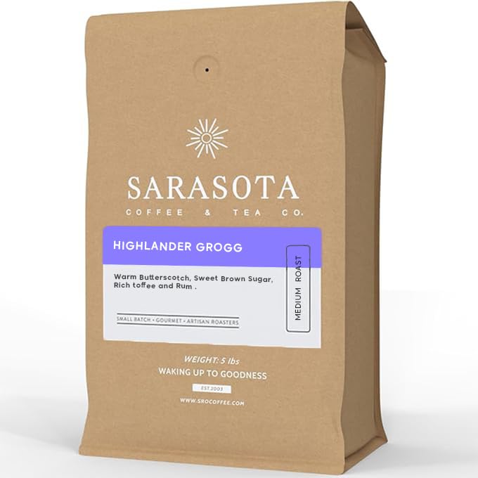 Sarasota Coffee Highlander Grogg Whole Bean Medium Roast 5lb