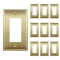 Decorator Switch or Outlet Metal Wall Plate 1-Gang Brushed Brass