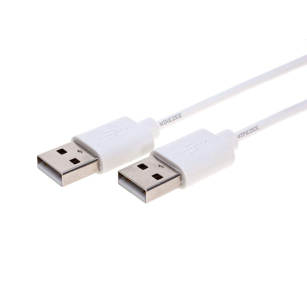 Fast Data Transfer: USB 2.0 A Male to A Male Cable - 3ft White