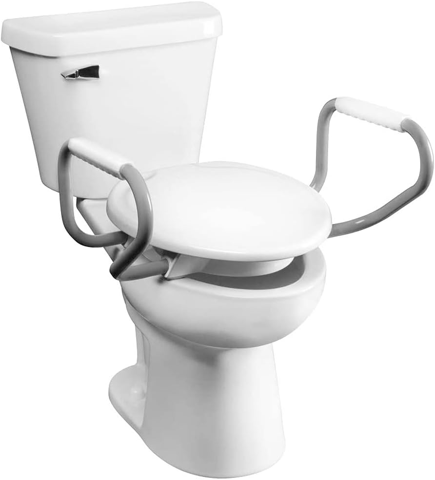 Bemis Assurance 3in Raised Toilet Seat with Handles for Comfort