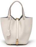 GeRRiT Leather Lychee Pattern Bucket Tote - Medium Everyday Bag