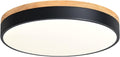 Dimmable Modern Wood Ceiling Light Black LED 5CCT 15.8in - Versatile