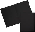 Two Pocket Textured Linen Presentation Folders - Letter Size - Black