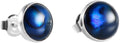 Solid Sterling Silver 925 Round Paua Abalone Stud Earrings - Classic
