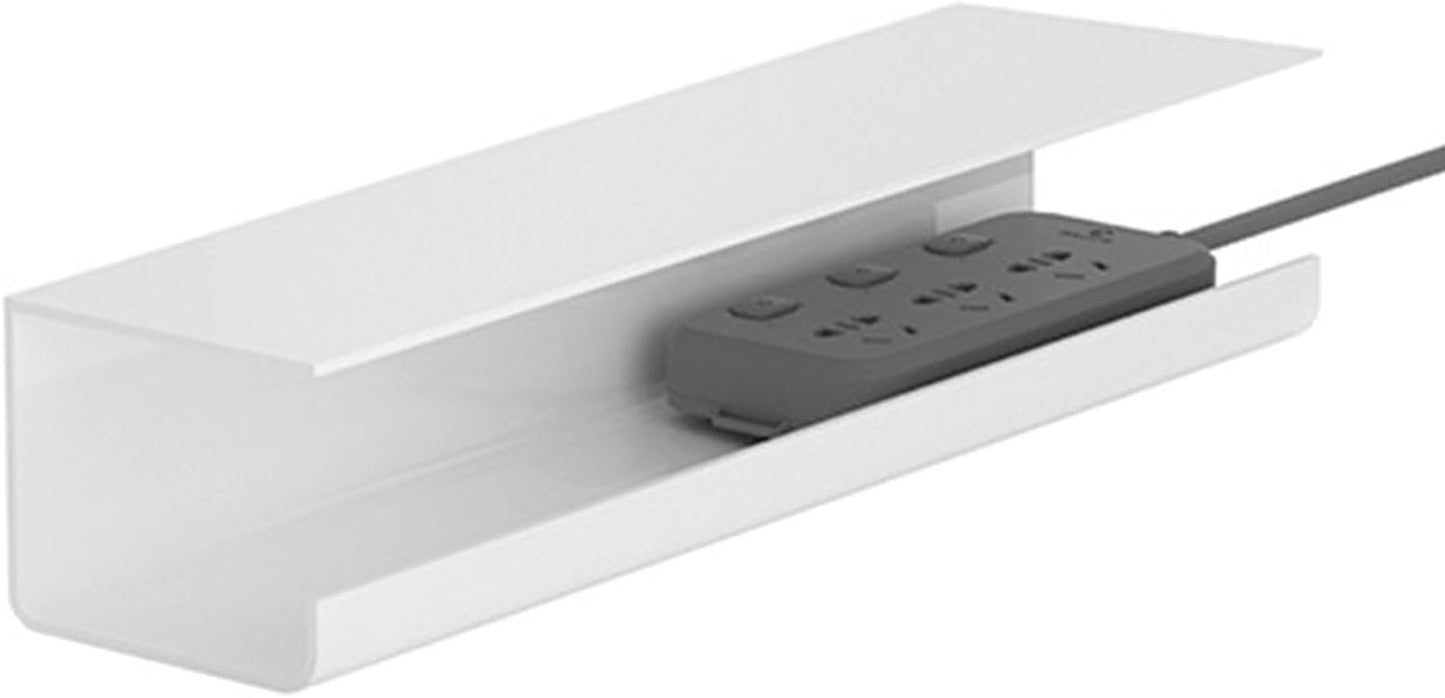 White Metal Cable Tray for Neat Desk Organization