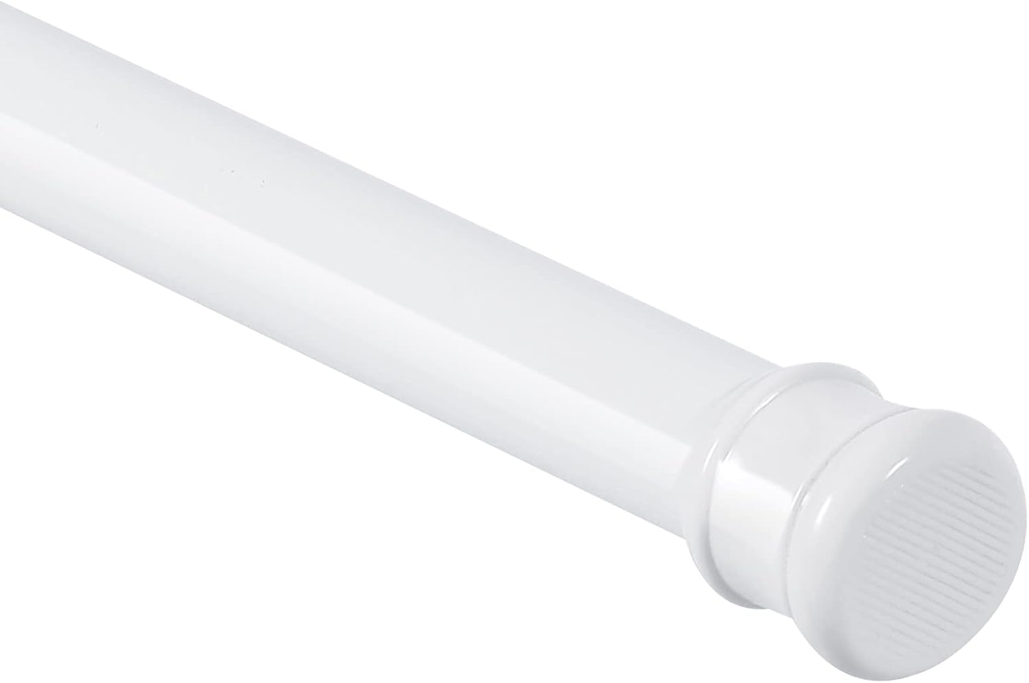 Adjustable 56-104 White Shower Rod - No Drilling, No Rust