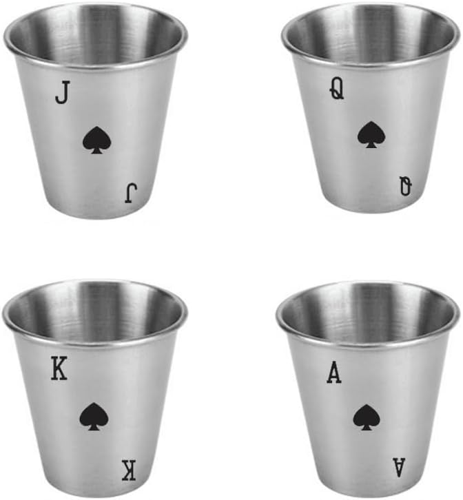 Spades Playing Card Shot Glasses Set