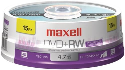 Maxell 634046 4.7GB DVD+RW Spindle for Reliable Data Storage