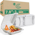 Food Containers Mineral Filled PP Plastic 3-Compartment 65-Pack - Meal