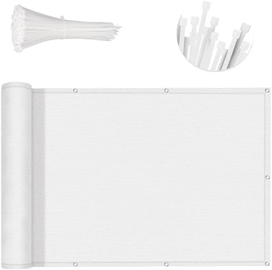 Customized 2ft 6in'x31ft White Balcony Privacy Screen for Outdoor Use