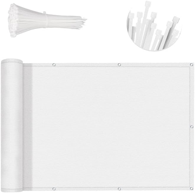 Customized 2ft 6in'x15ft White Balcony Privacy Screen for Outdoor Use