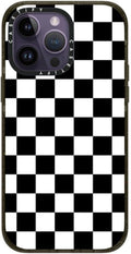 Checkerboard Two Tone iPhone 14 Pro Max Case - Glossy Black
