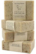 Oatmeal Soap - 4 Oatmeal & Honey Goat Milk Bars for Sensitive Skin
