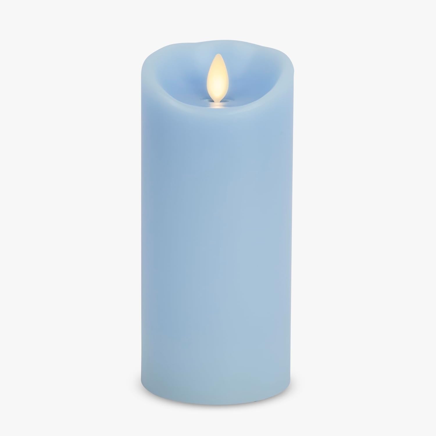 Luminara Flameless LED Moving Flame Pillar Candle in Airy Blue