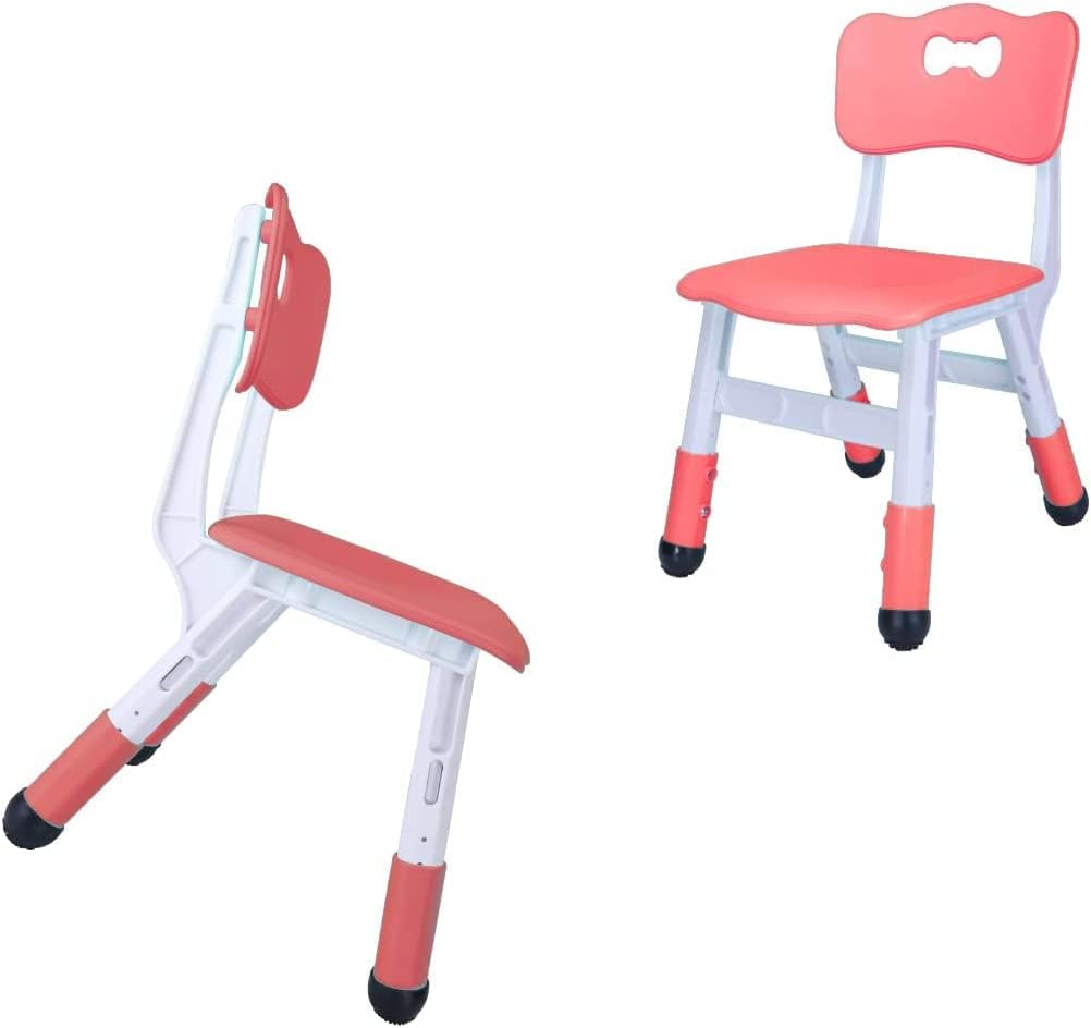 Adjustable Kid Chairs Indoor for Ages 2-6 - 2-Pack Red
