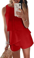 Womens Sleeveless Floral Print & Solid Halter Romper - Casual Fit