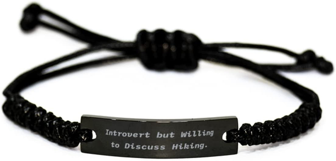Black Rope Hiking Bracelet - Unique Gift Idea