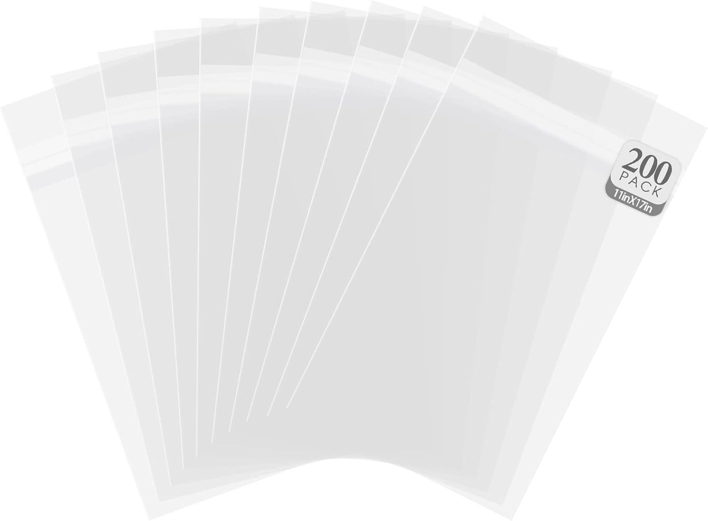 11x17 Acid-Free Crystal Clear Sleeves for Art and Posters