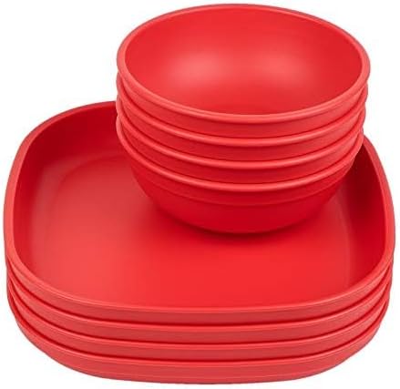Re-Play Toddler Plates and Bowls Set - Durable and Safe