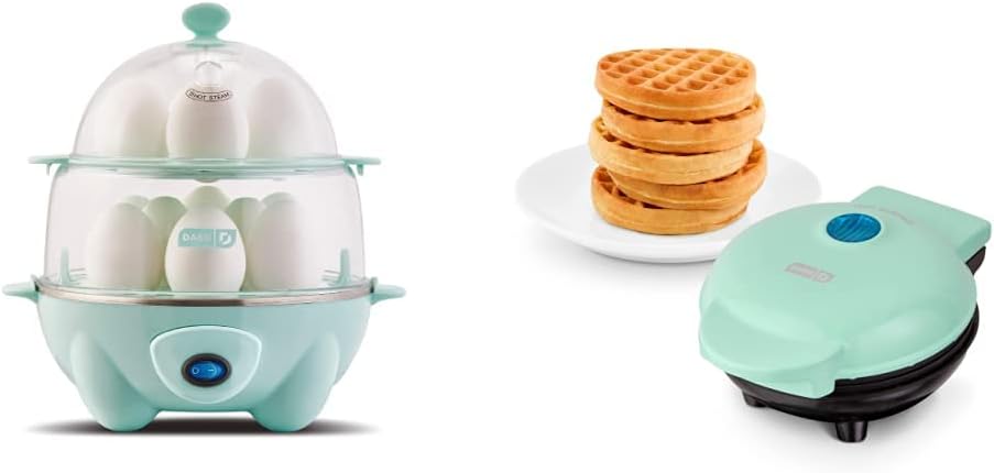 DASH Deluxe Rapid Egg Cooker and Mini Waffle Maker Combo
