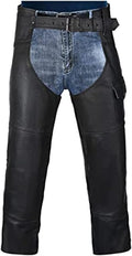 HWK Motorcycle Leather Chaps for Men and Women - Road (Style 3PXW)