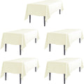 LTC LINENS 5 Pack Ivory Rectangular Tablecloths 70 x 120 in - Elegant