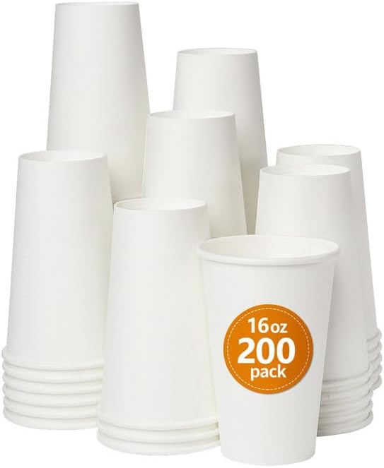 RACETOP 16 oz Disposable Coffee Cups - Hot Brews On-The-Go!