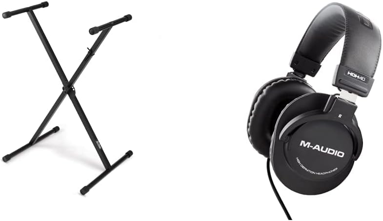 OnStage Keyboard Stand and M-Audio HDH40 Headphones Bundle