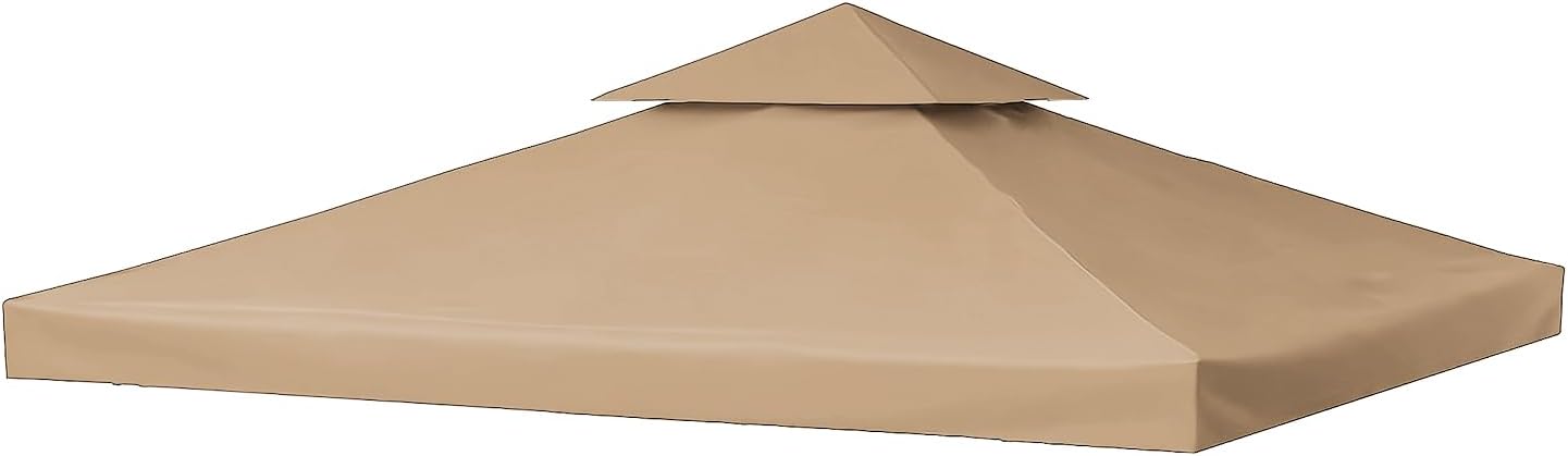 Khaki Double Tier Canopy for 10x10 Ft Gazebo