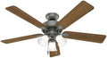 Hunter 52-in Swanson Matte Silver LED Ceiling Fan - Quiet, Dimmable