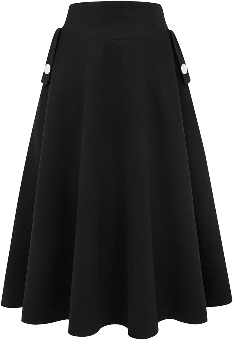 IDEALSANXUN Womens High Waisted Wool Plaid A-line Skirt Review