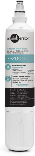 INSINKERATOR F-2000 Under Sink Water Filter Replacement - Lead & VOCs