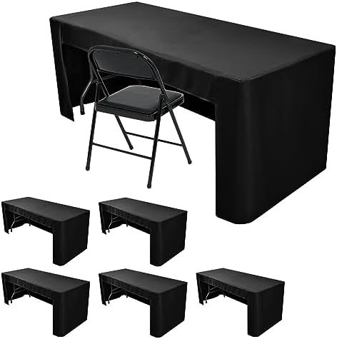 Fitted Tablecloths for 6 Foot Tables - Black Vendor Covers