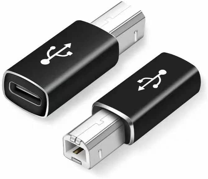 USB B to USB C Connector 2-Pack for Midi Equipment