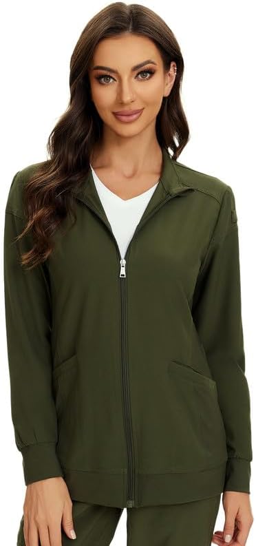 COZYFIT Scrub Jackets for Women - Zip Front Nurse Jacket