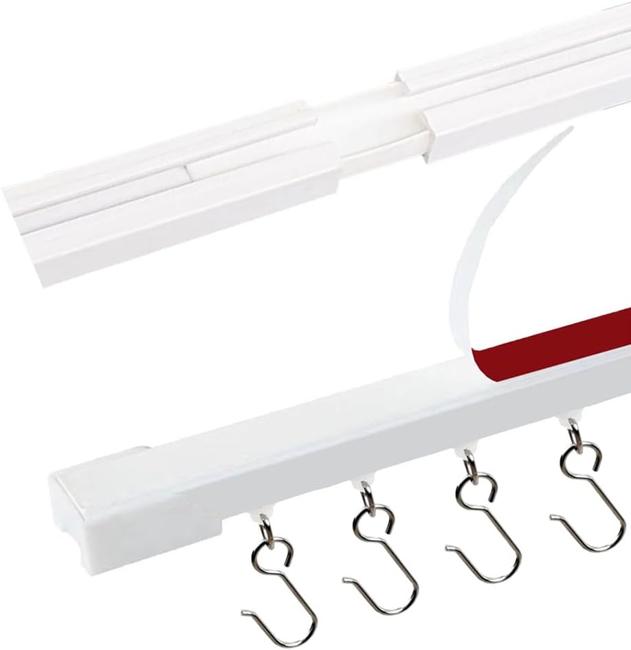 Instantly Hang Curtains with Self Adhesive Track - 9FT