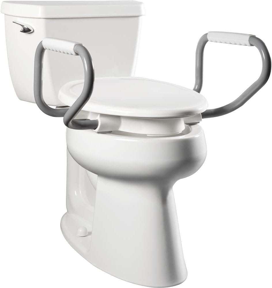 Bemis Assurance 3in Raised Toilet Seat with Handles for Comfort