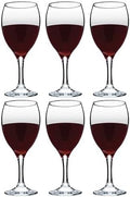 Vikko Wine Glasses 15 oz Stemmed Set of 6 - Thick Durable Clear Glass