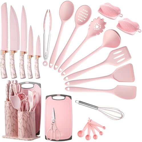 25 PCS Kitchen Utensils Set with Premium Knife Set and Holder