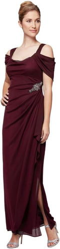 Alex Evenings Long Cold Shoulder Mother of the Bride (Style SKZG)