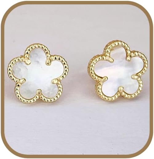 Clover Leaf Stud Earrings in 925 Sterling Silver for Her Gift