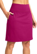20 in Knee Length Golf Skort for Women - 7 Pockets, Built-In Liner