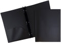 JAM PAPER Plastic 2 Pocket POP Folders - Durable Black School Folders