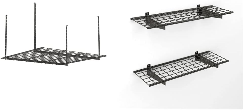 Overhead Garage Storage System and Wall Shelves Bundle Review