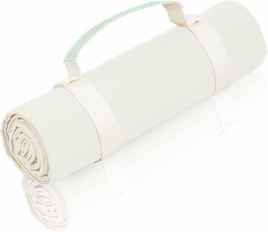 49 x 63 White Lightweight Water-Resistant Canvas Mat for Outdoors