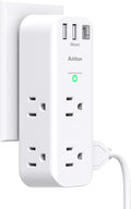 Surge Protector Outlet Extender with Rotating Plug and USB Ports