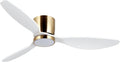 reiga 52 in Flush Mount White Ceiling Fan with Light - Quiet DC Motor