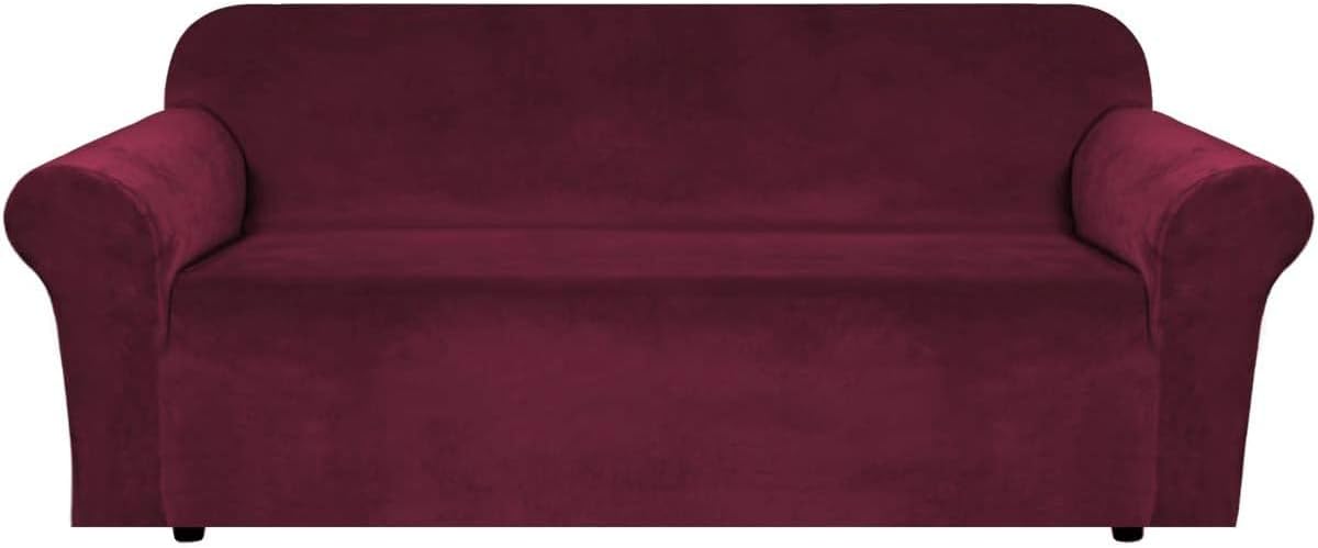 H.VERSAILTEX Stretch Velvet Sofa Covers for 3 Cushion Couch